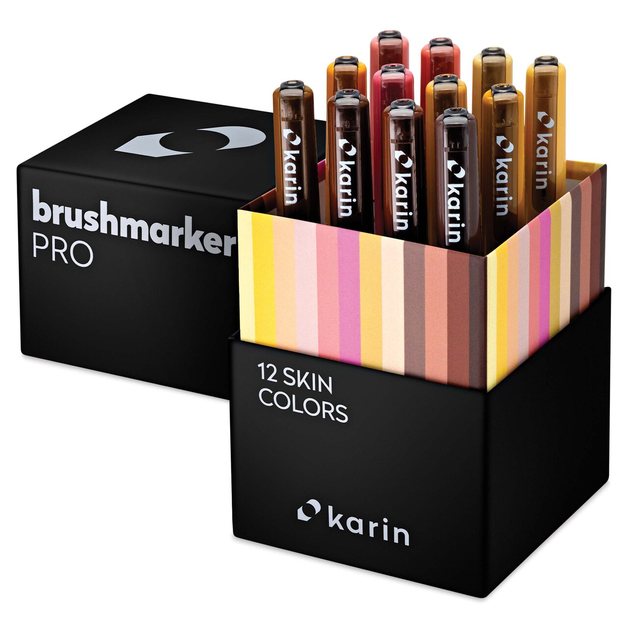 Karin Brushmarkers Pro Markers and Sets - Set of 12, Skin Colors
